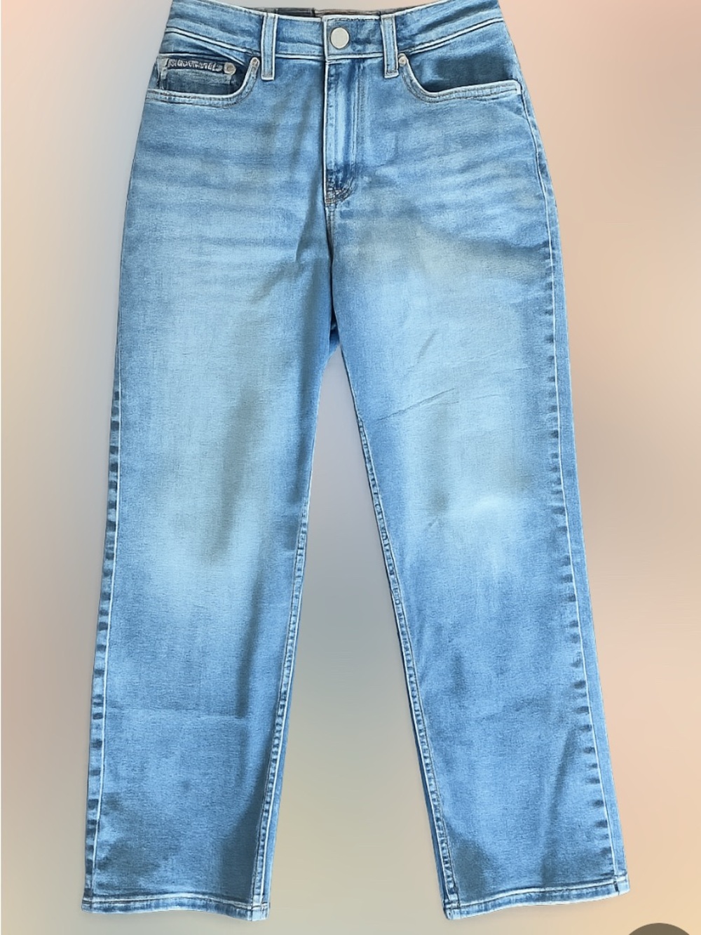 Calvin Klein High Rise Straight Jeans - Light Blue Wash